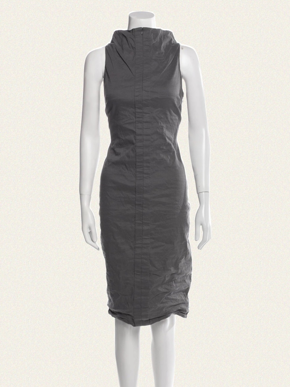 Sarah Pacini Crinkle Metallic Mock Neck Midi Dress